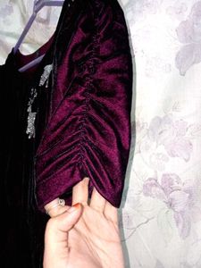 dark purple Embellished Gown
