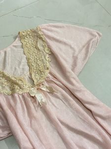 Vintage cottage core Pink Lace Nightgown