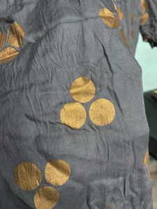 Gray Floral foil Print Kurti