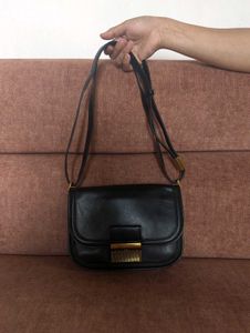 Classic Black Leather Crossbody Bag