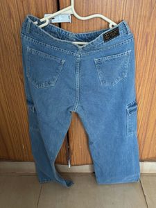 Stylish Blue Denim Cargo Pants