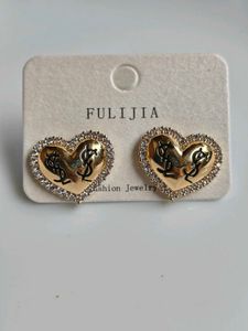 Heart Shaped YSL Stud Earrings