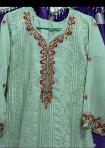 Light Green Embroidered Kurta Set