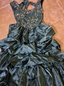 Sparkling Black Gown with Ruffles