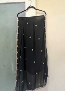 Stylish Black Sequined Blouse with mirror work dup