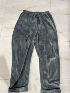 Cozy Grey Striped Pajama Bottoms