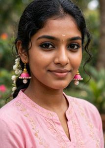 Pink Jhumka Earrings with Pearls