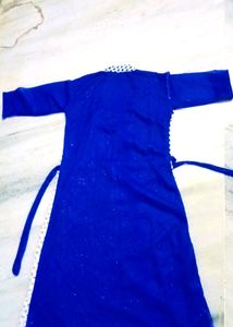 Blue Frock/Gown With Adjustable Knots , Glittering Gown ankle Length 💫