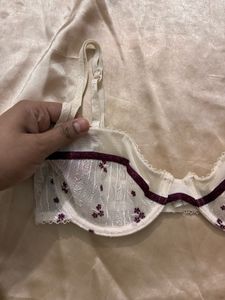 Elegant White Embroidered Bra
