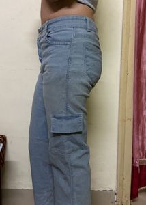 Light Wash Blue Cargo Jeans