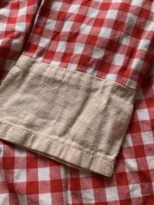 Red &amp; White Gingham Kurta