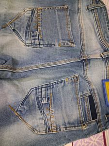 Stylish Distressed Blue Denim Jeans