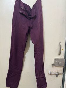 Burgundy Casual Pants