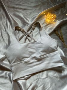 Women's White Sports Bra