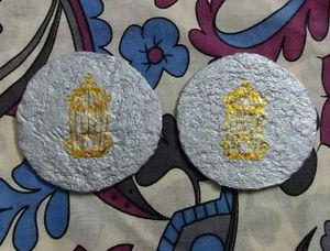 Paper Mache Coaster Set of 2