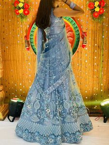 Blue Bridal Lehanga.