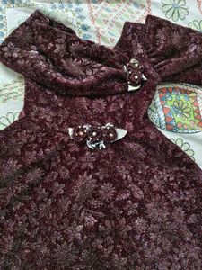 Sparkling Maroon Ethnic Gown