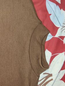 Brown Turtleneck Top
