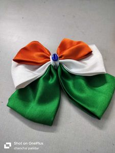 2 XL Tricolor Bow Hair Clip &amp; Scrunchie Set