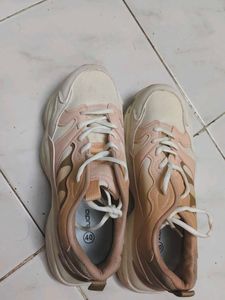 Stylish Pink &amp; Cream Sneakers