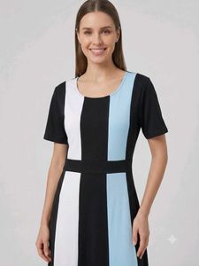 Colorblock A-Line Dress