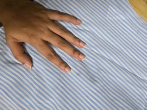 Light Blue Striped Denim Top