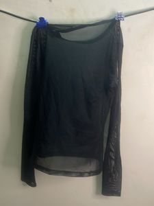 Sheer Black Long Sleeve Top