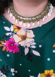 Boho Necklace with Shells &amp; Mirrors
