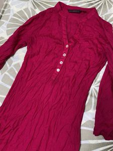pantaloons Pink Button-Down kurti