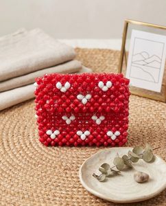Red and white wallet