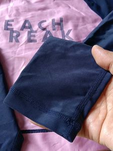 Pink and Navy "Beach Break" Rash Guard