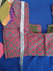 new Green Pink Print Blouse