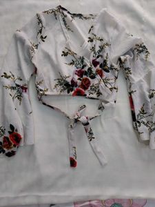 Cute Coquette Pintresty Wrap Up Crop Top