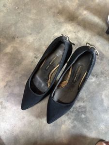 Elegant Black Suede Heels
