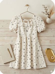 Cute Floral Print Mini Dress