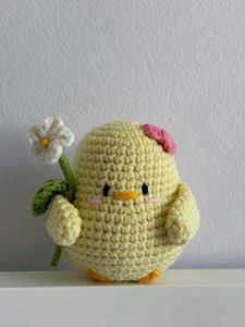 Cute Crochet Chick with Flower