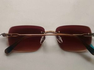 Brown Rimless Sunglasses
