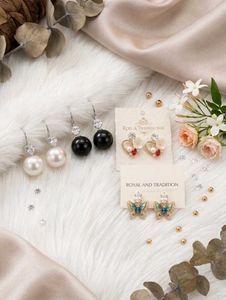 COMBO OFFER 💥💥Elegant Pearl &amp; Butterfly Earrings