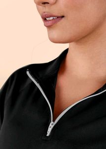 Black Cropped Quarter Zip Pullover