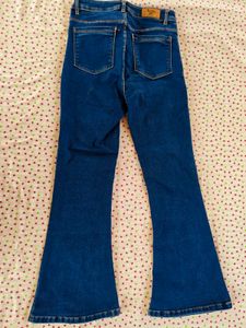 Flared Blue Denim Jeans