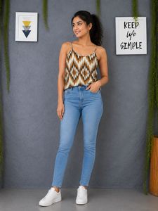 VERO MODA Stylish Geometric Print Cami Top