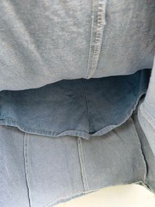 Denim A-Line Skirt With Inner Shorts
