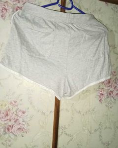 Grey Cherry Print Shorts
