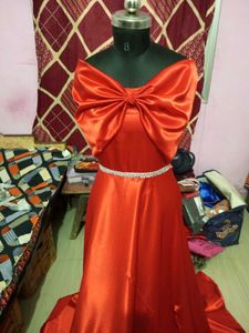 Red Formal Gown with Bow