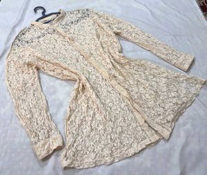 🎉Buy1 Get1 Free🎉Lace Sheer Shirt P