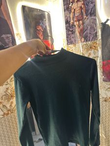 Green Mock Neck Top