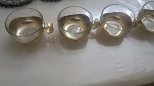 Four golden Glass cups