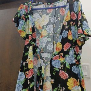 long black floral open shrug. never worn it. from Thailand