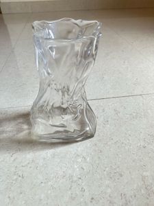 White Fabric Flower Vase with Twine Detail