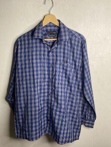 Classic Blue Plaid Men's Shirt